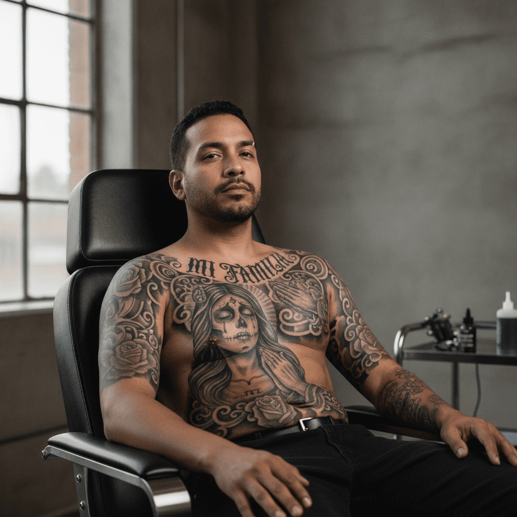 Chicano Tattoos: Style Guide for Black-and-Grey Realism | Peachy Tattoos